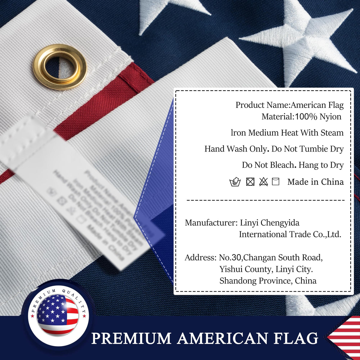 DANF FLAG waves crisply in breezes, ideal for home display