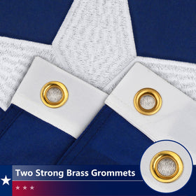 DANF FLAG Texas flag with embroidered stars for premium appearance.