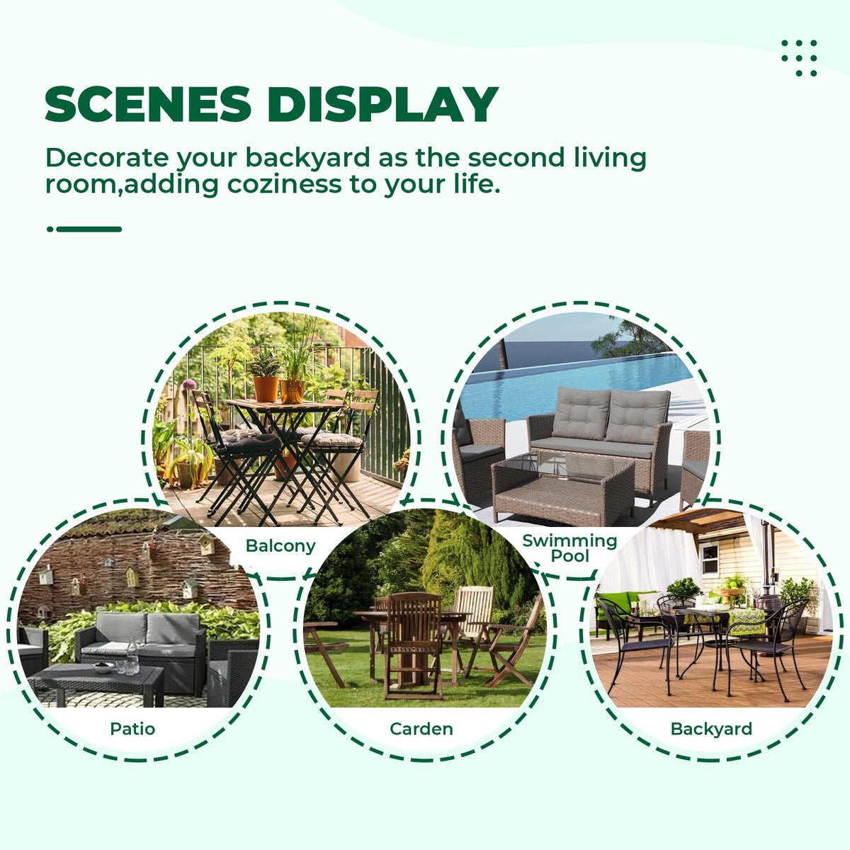 DANGHOOGY complete 3-piece set fits wicker seating configurations.