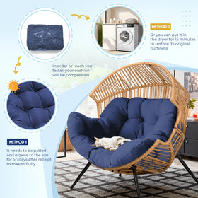 DANGHOOGY egg chair cushion navy wipe-clean surface for simple upkeep.