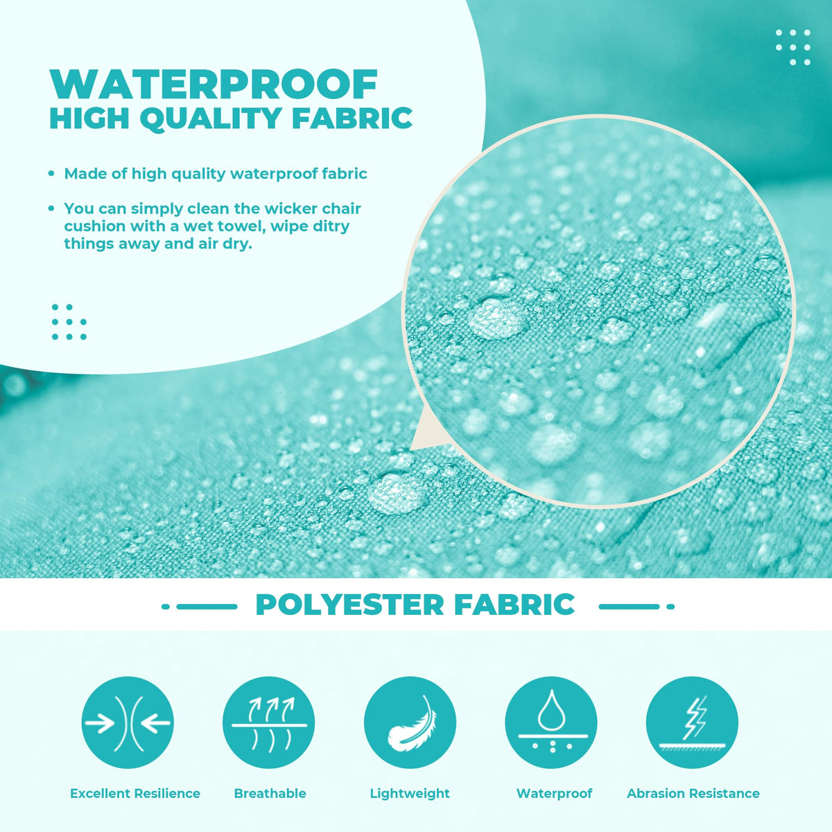 DANGHOOGY waterproof fabric cushions simplify outdoor cleaning and care.