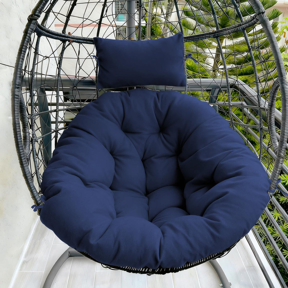 DANGHOOGY outdoor egg chair cushion in navy with waterproof fabric for patio comfort