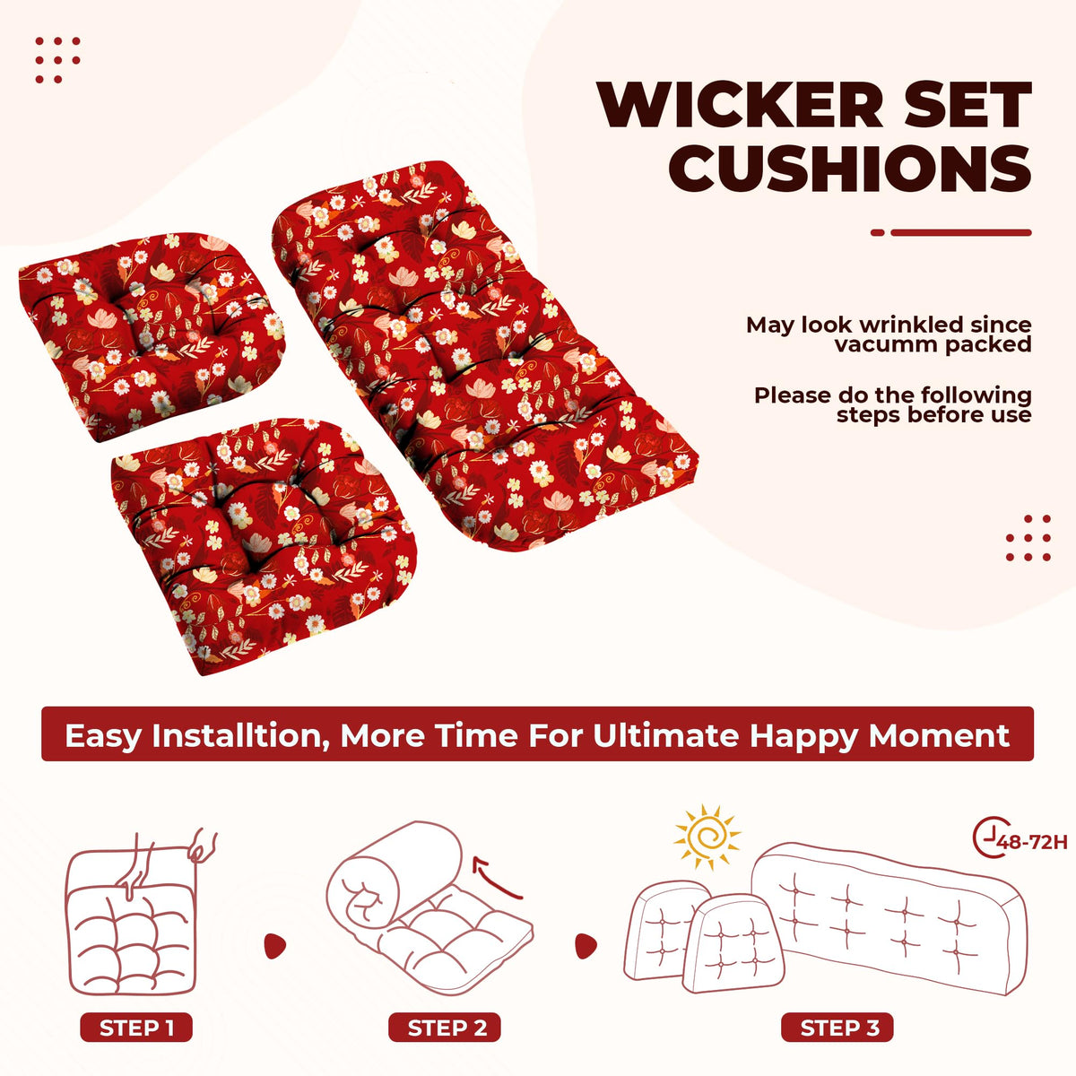 DANGHOOGY vacuum-packaged cushions for easy transport.