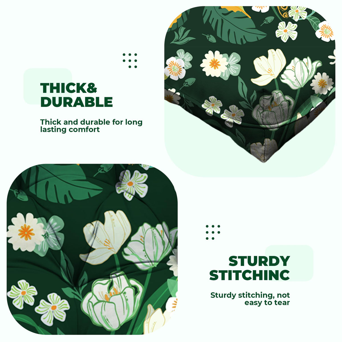 DANGHOOGY waterproof, fade-resistant fabric keeps cushions vibrant outdoors.