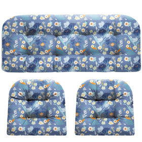 DANGHOOGY wicker chair cushions blue floral set for outdoor comfort