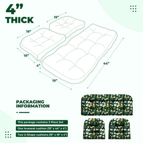DANGHOOGY left U-shaped cushion in green floral provides extra back support.