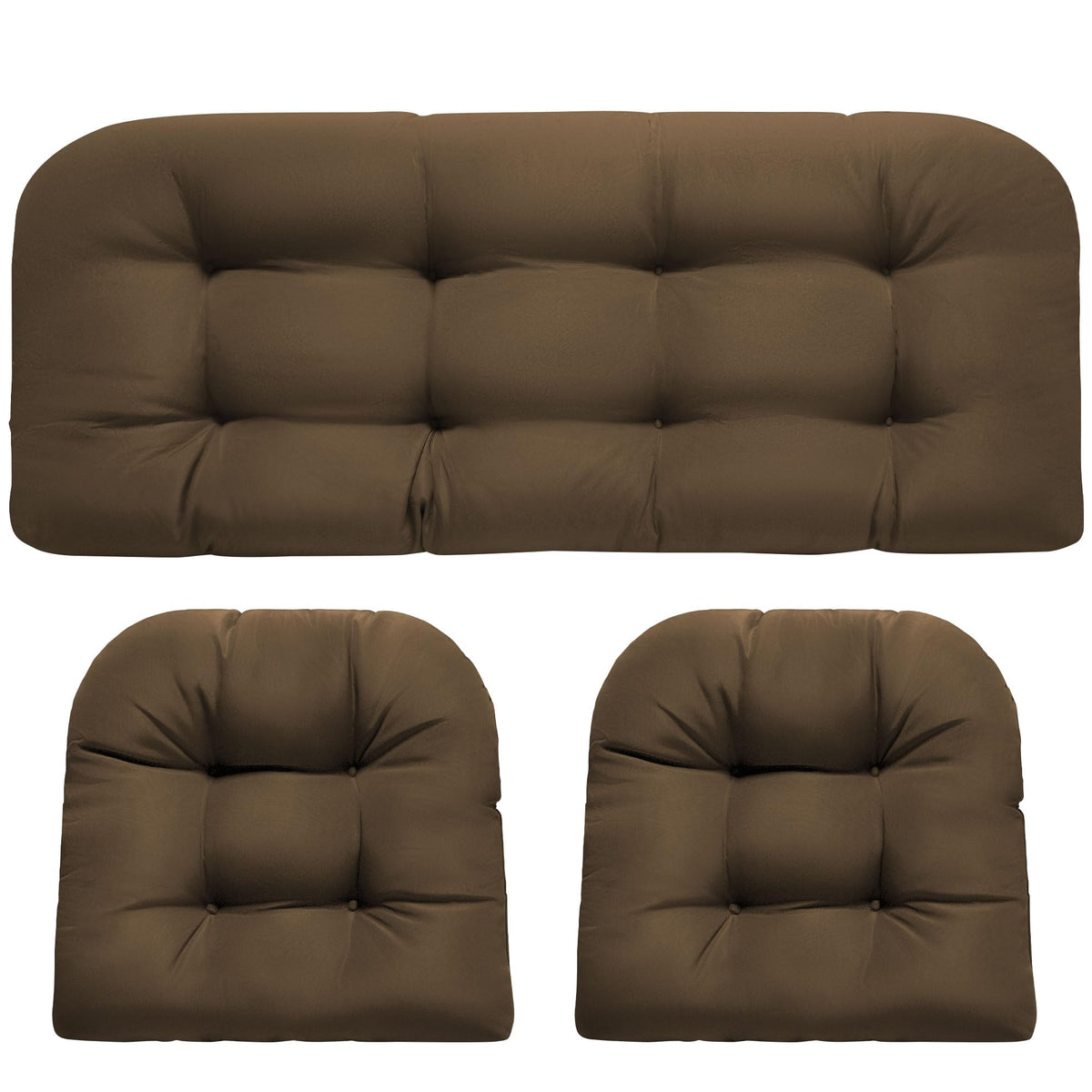 Danghoogy wicker loveseat cushion in size 19x44x4 for all-day outdoor comfort.