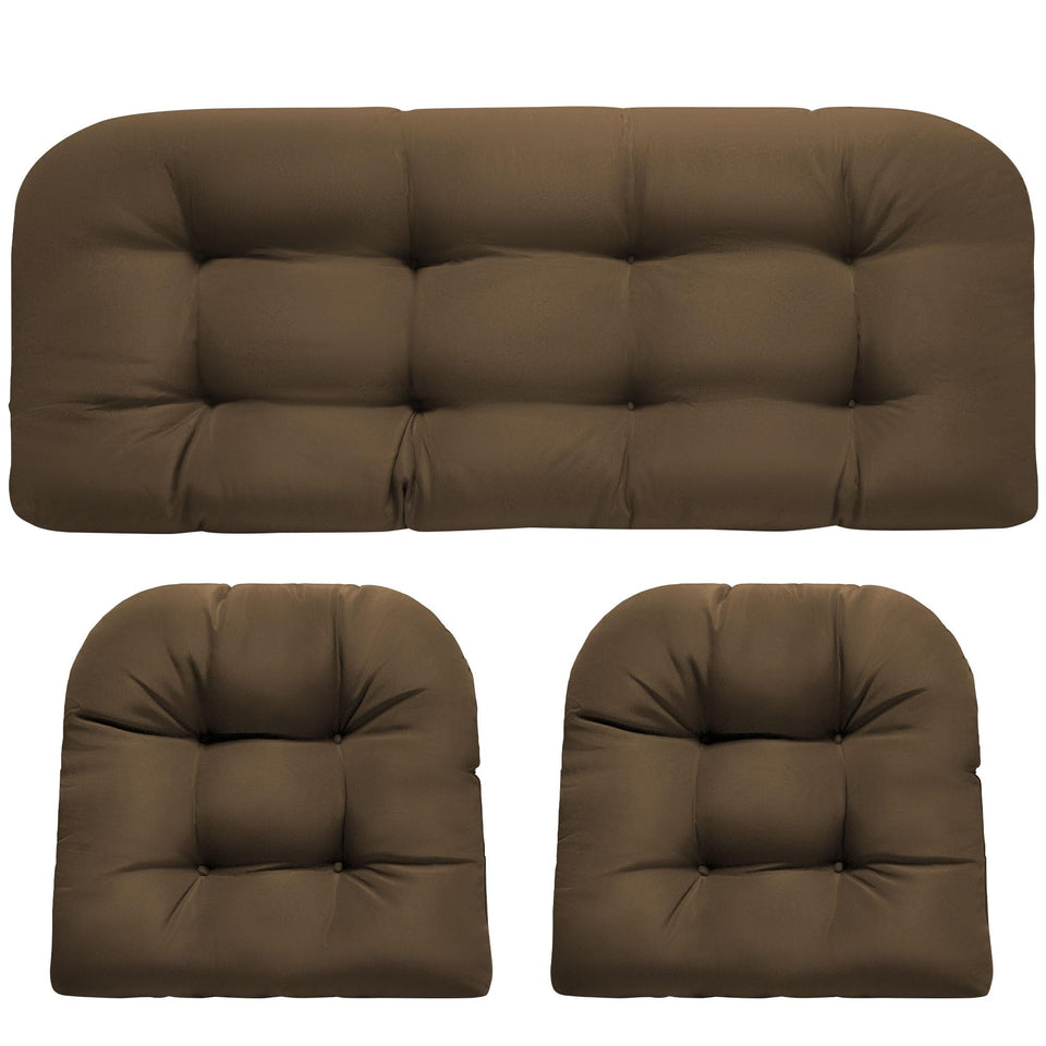 Danghoogy wicker loveseat cushion in size 19x44x4 for all-day outdoor comfort.