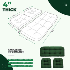 DANGHOOGY U-shape cushion 19x19x4 designed for patio chairs and lounge seating.
