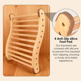 Danghyuk backrest supports comfortable posture during extended sauna sessions
