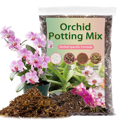DANGKELILI orchid potting mix with bark and perlite for airy roots.