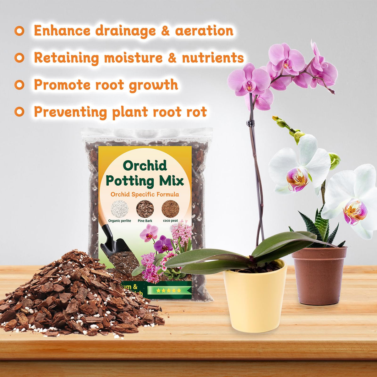 DANGKELILI resealable 1QT bag keeps mix fresh for later repotting.