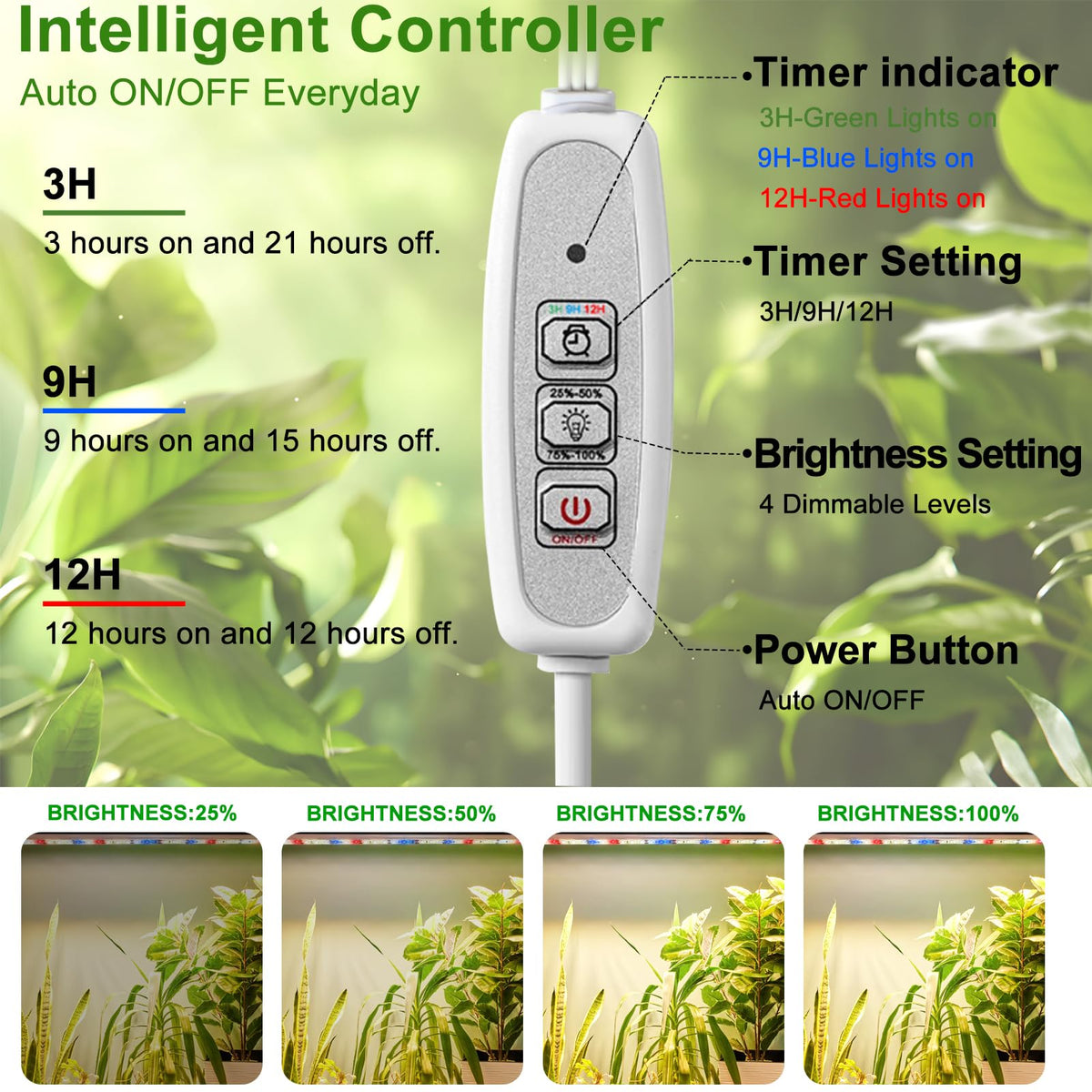 Danhh full-spectrum strip supports herbs on a kitchen shelf