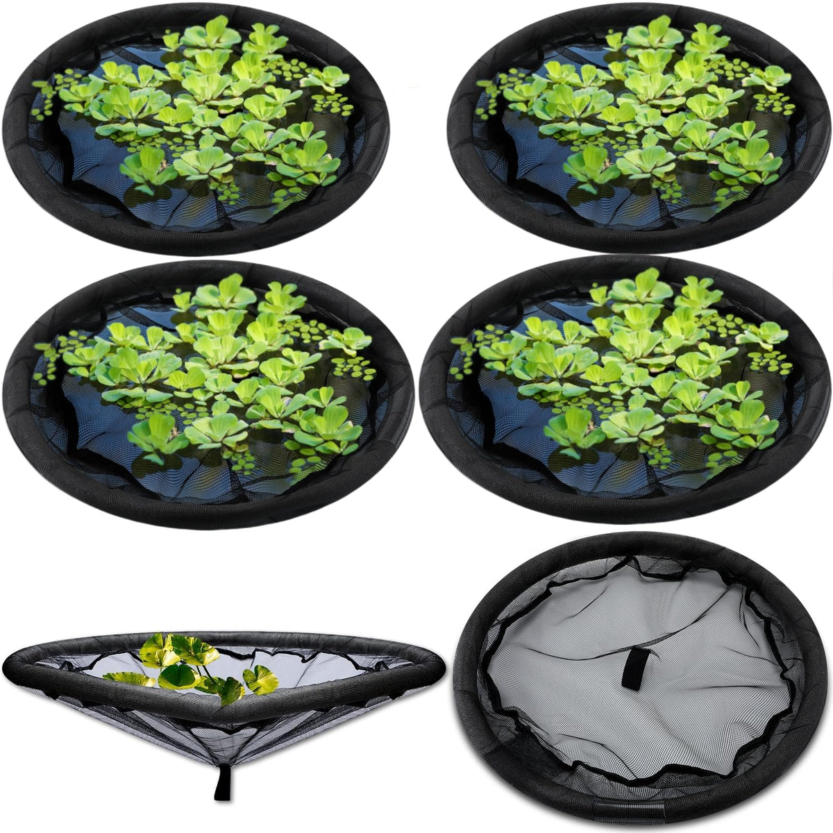 DANHMAO Floating Flora Island 4-pack protects pond plants from fish and boosts water flow.
