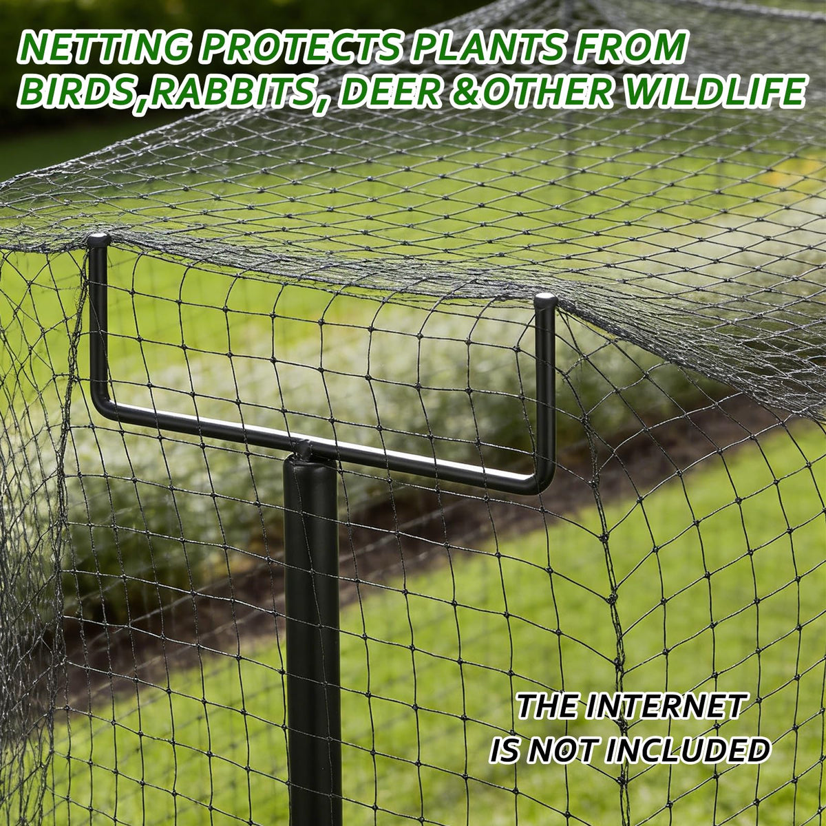 DANHMAO netting stake set shown with 76-inch height and detachable sections.