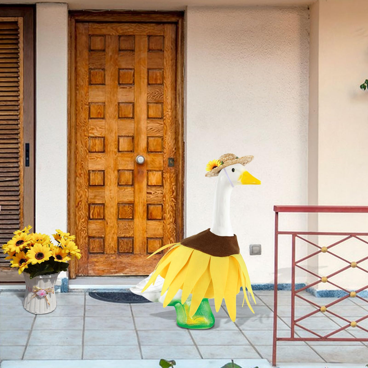 DANHMAO summer porch decor with a goose dress creates a playful outdoor accent.