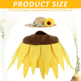 DANHMAO sunflower goose straw hat completes the ensemble for sunny outdoor displays.