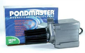 Danner Pondmaster Pond-Mag pump installation demonstrates submerged or inline operation.