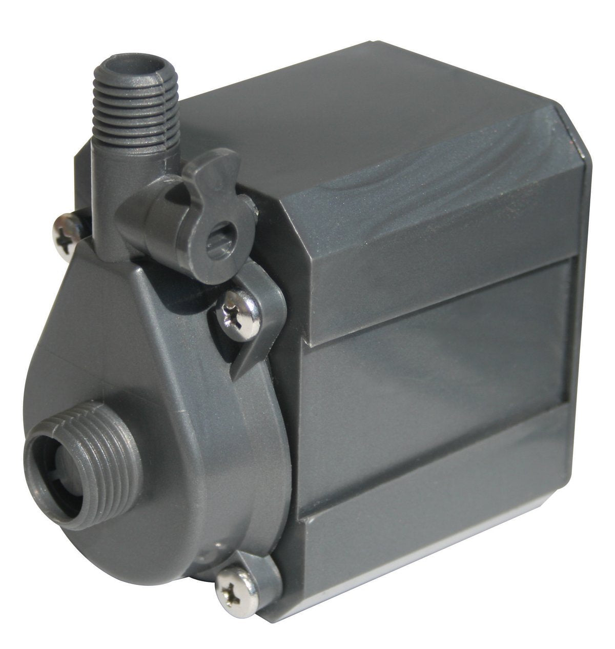 Danner Supreme Hydro-Mag pump front view, compact inline design for hydroponics.