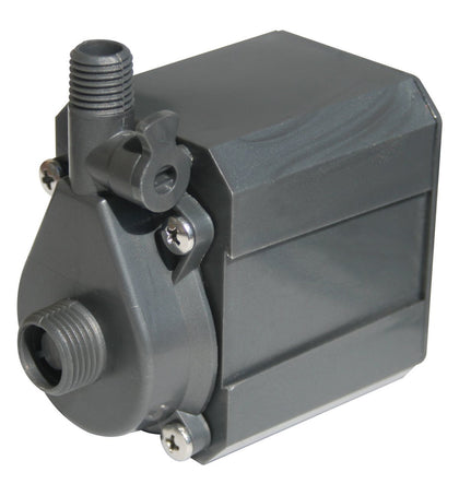 Danner Supreme Hydro-Mag pump front view, compact inline design for hydroponics.