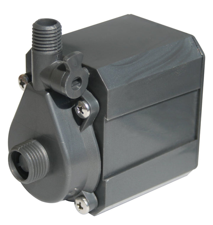 Danner Supreme Hydro-Mag pump front view, compact inline design for hydroponics.