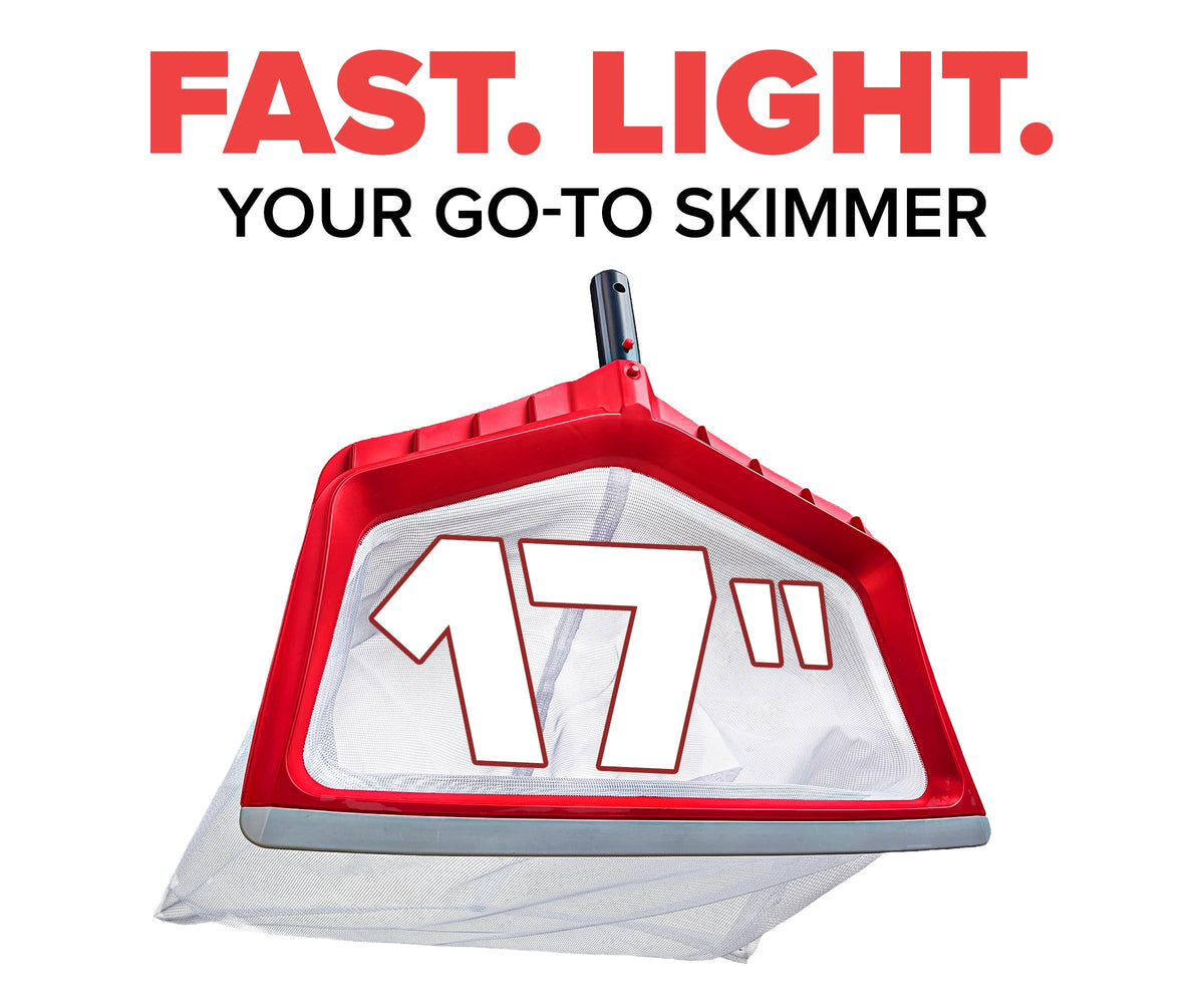 Danny's Pool Products pool-skimmer-net with wide edge cleans leaves smoothly without scratching