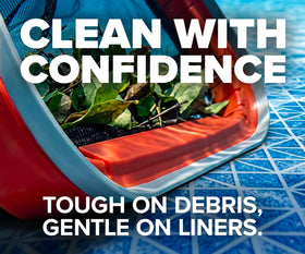 Danny's Pool Products weighted quick-empty tab speeds debris disposal without touching gunk
