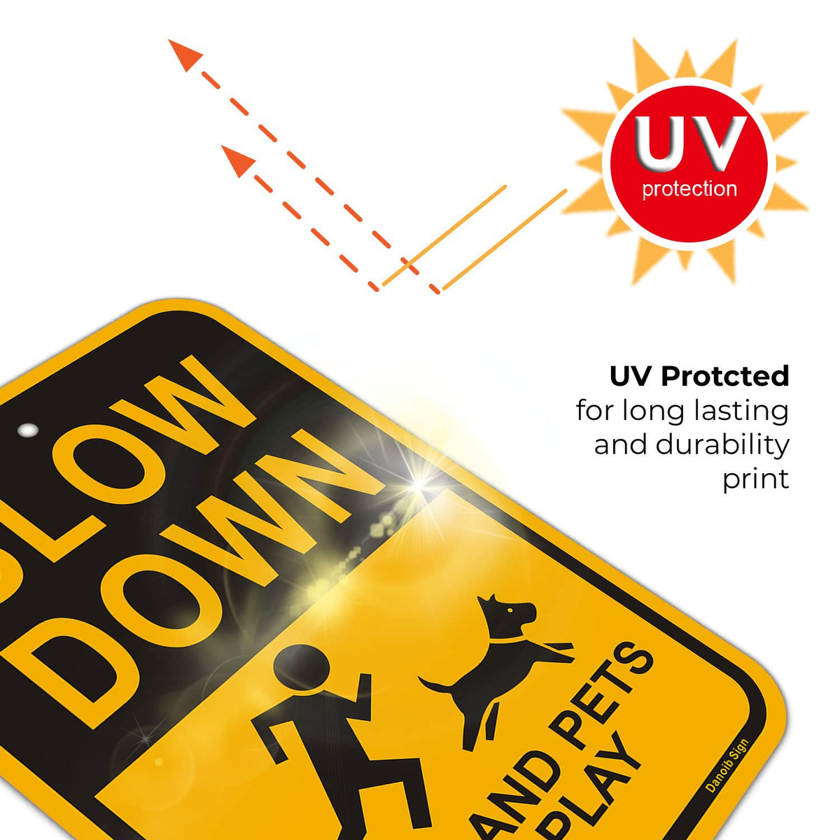Danoib rust-free durable sign resists fading and wear in all seasons
