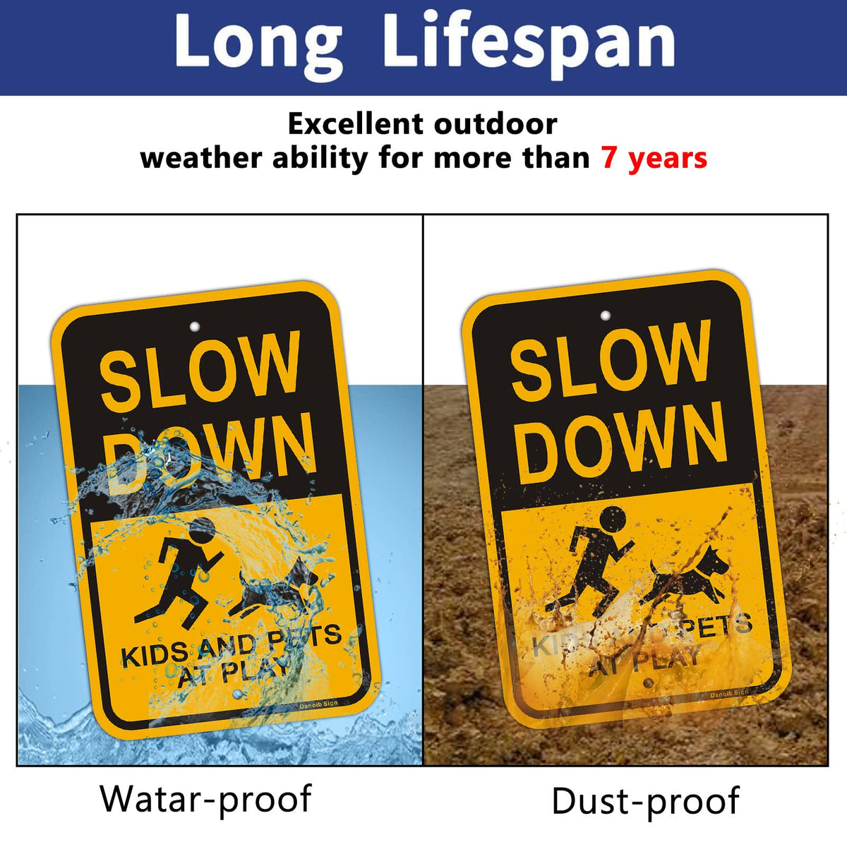 Danoib weatherproof sign withstands rain and sun for year-round outdoor use