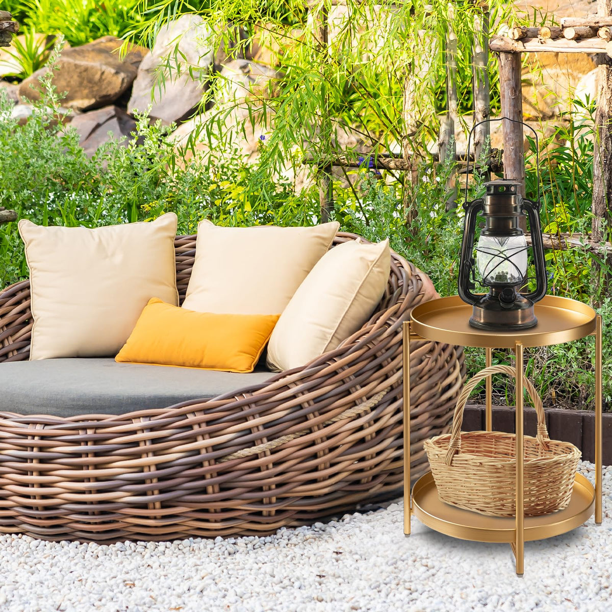 Danpinera anti-rust finish keeps a stylish table looking new longer.