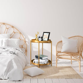 Danpinera modern gold finish adds a touch of luxury to any room.