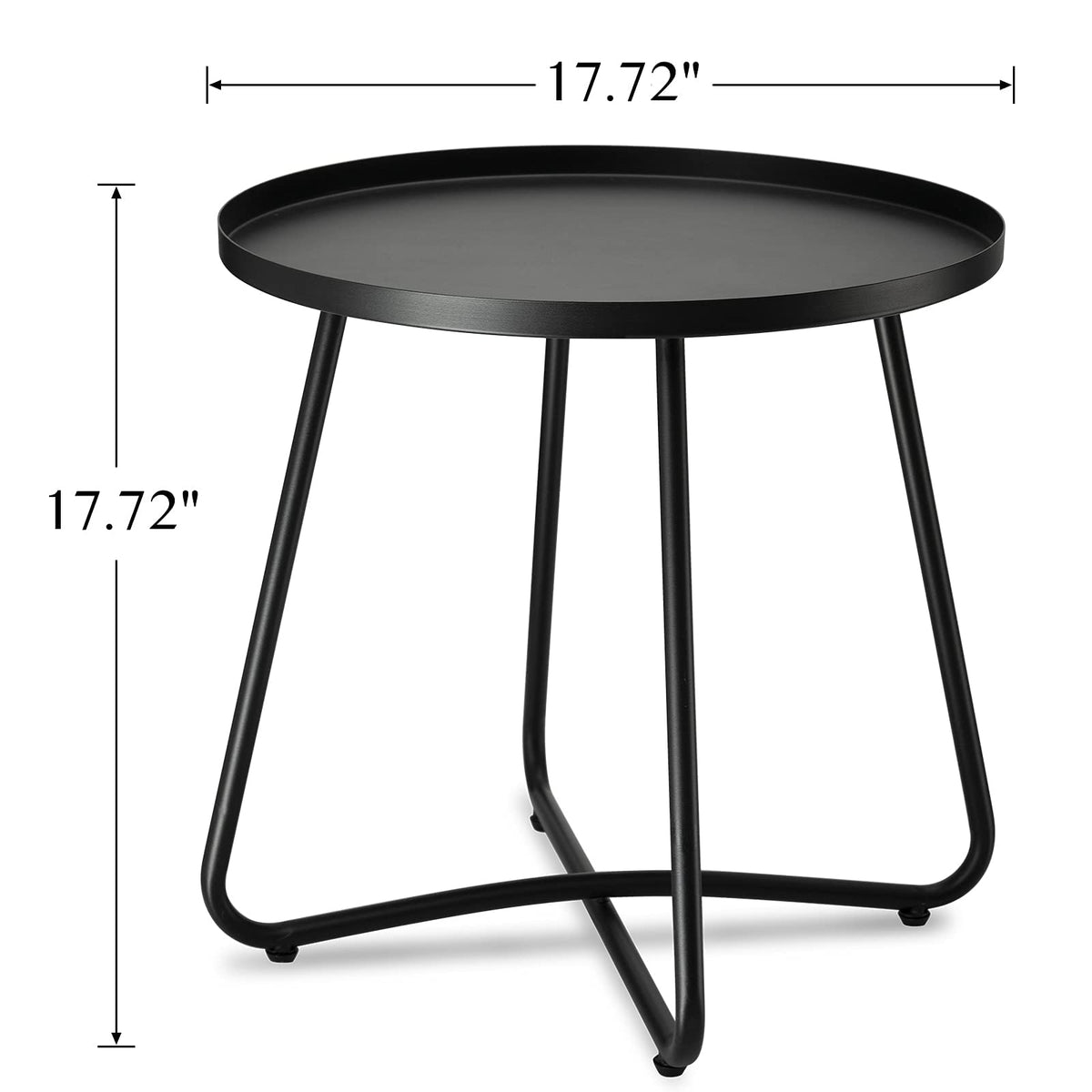 danpinera outdoor side table two-pack edge-detail shows rust-resistant coating.