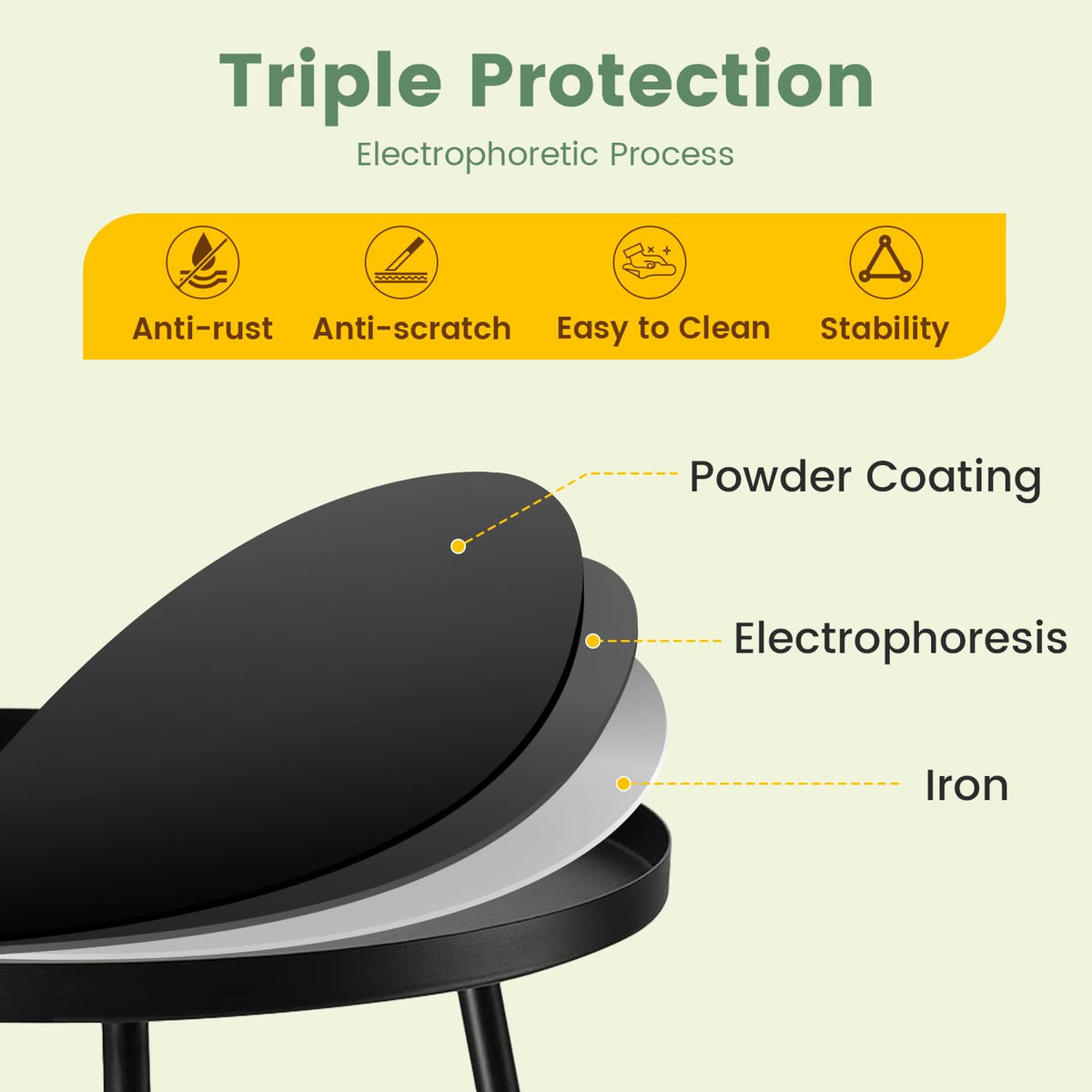 danpinera outdoor side table two-pack side view highlights slim profile for balconies.