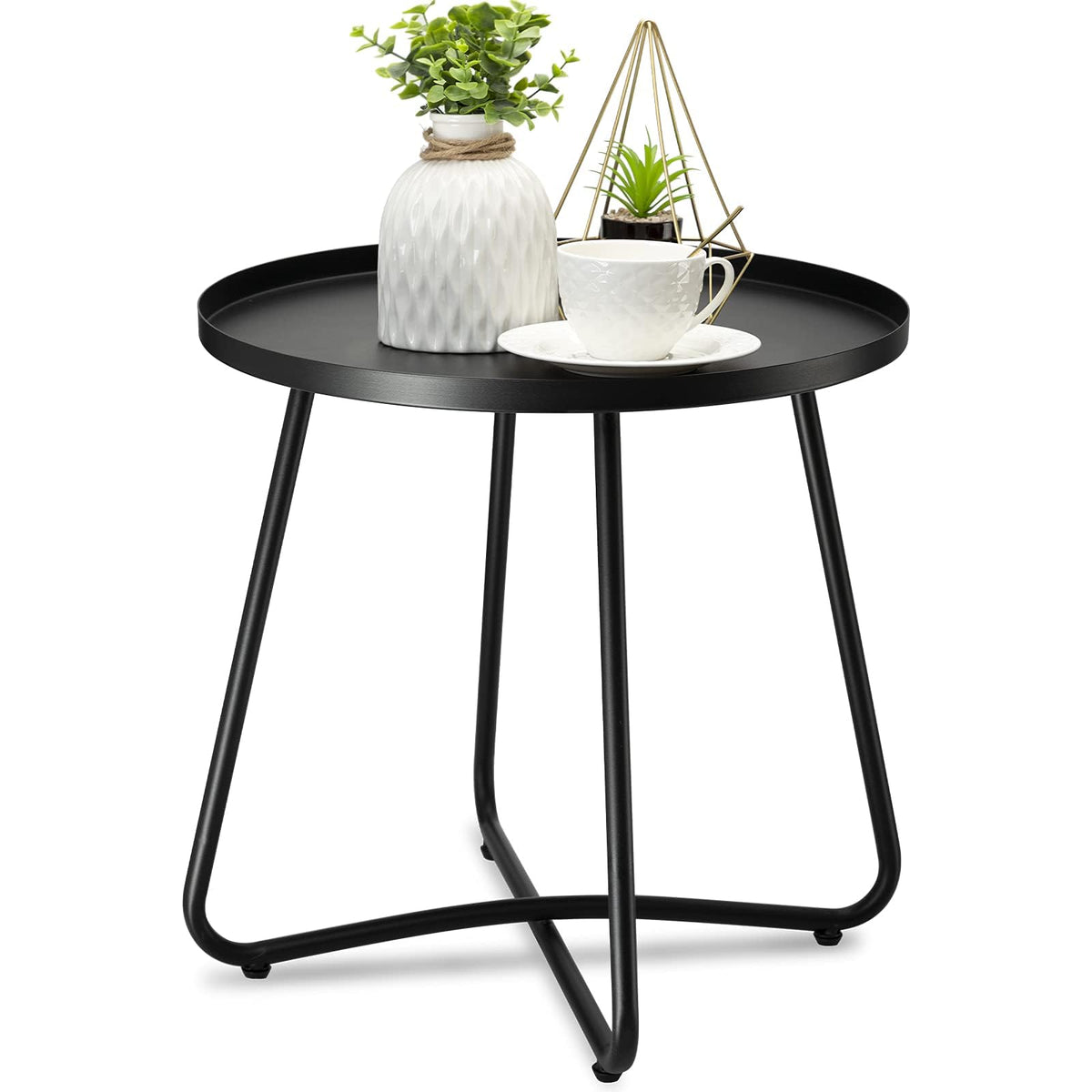 danpinera outdoor side table two-pack top view shows compact, space-saving design.