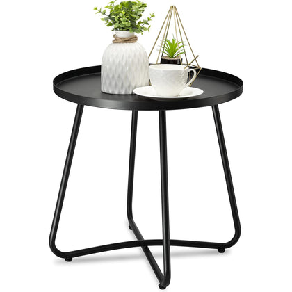 danpinera outdoor side table two-pack top view shows compact, space-saving design.
