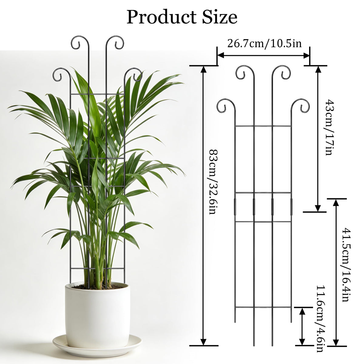 Danqgogoiu 32-inch trellis beside a potted Monstera for vertical growth