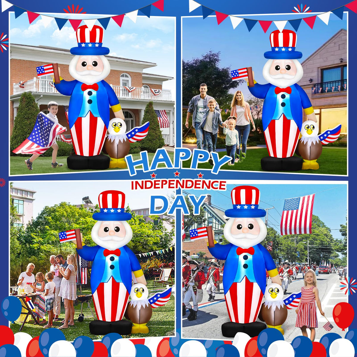 Danxilu 6 ft patriotic inflatable package ready for quick setup and reuse