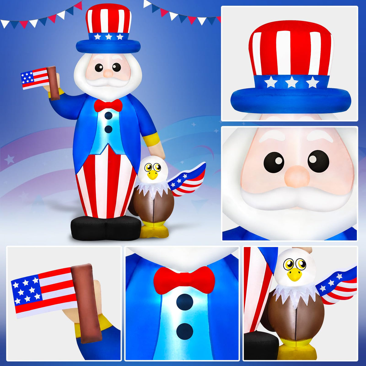 Danxilu easy setup and compact storage for reusable patriotic decor
