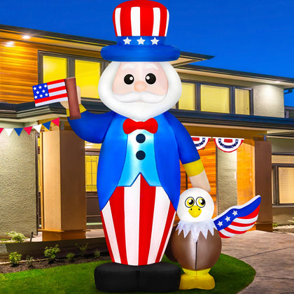Danxilu Uncle Sam inflatable with flag and bald eagle for festive front-yard display