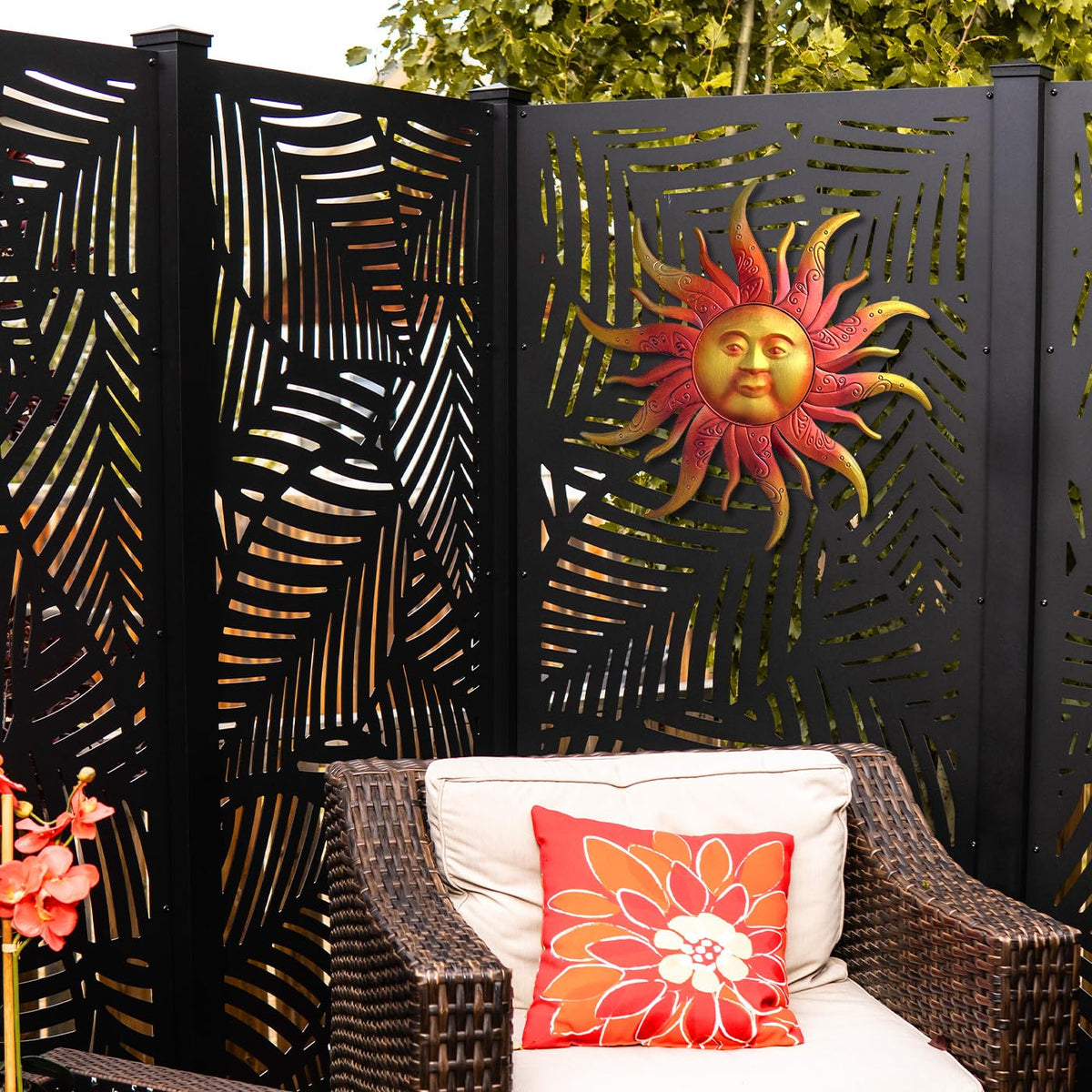 Daogtc garden sun wall art ideal for fences and courtyards.