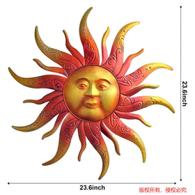 Rustic metal sun decor by Daogtc brightens living spaces with vintage charm.