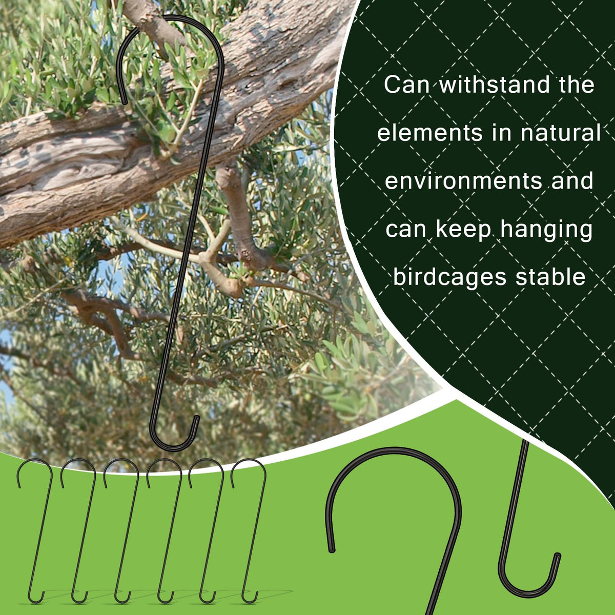 Dapute 24-inch lantern hanger adds outdoor ambiance.