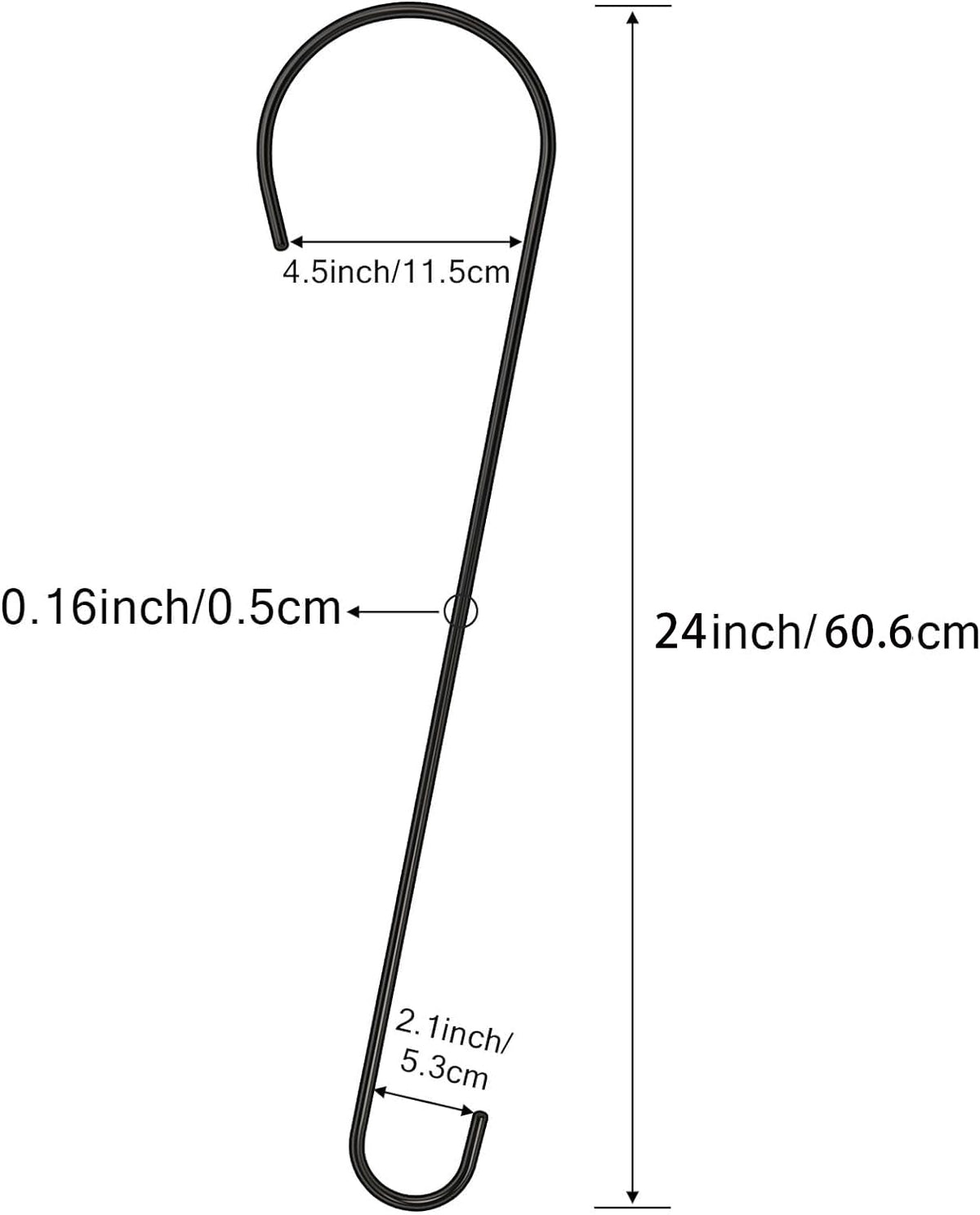 Dapute 24-inch S hook for bird feeders keeps setup secure.