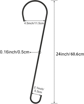 Dapute 24-inch S hook for bird feeders keeps setup secure.