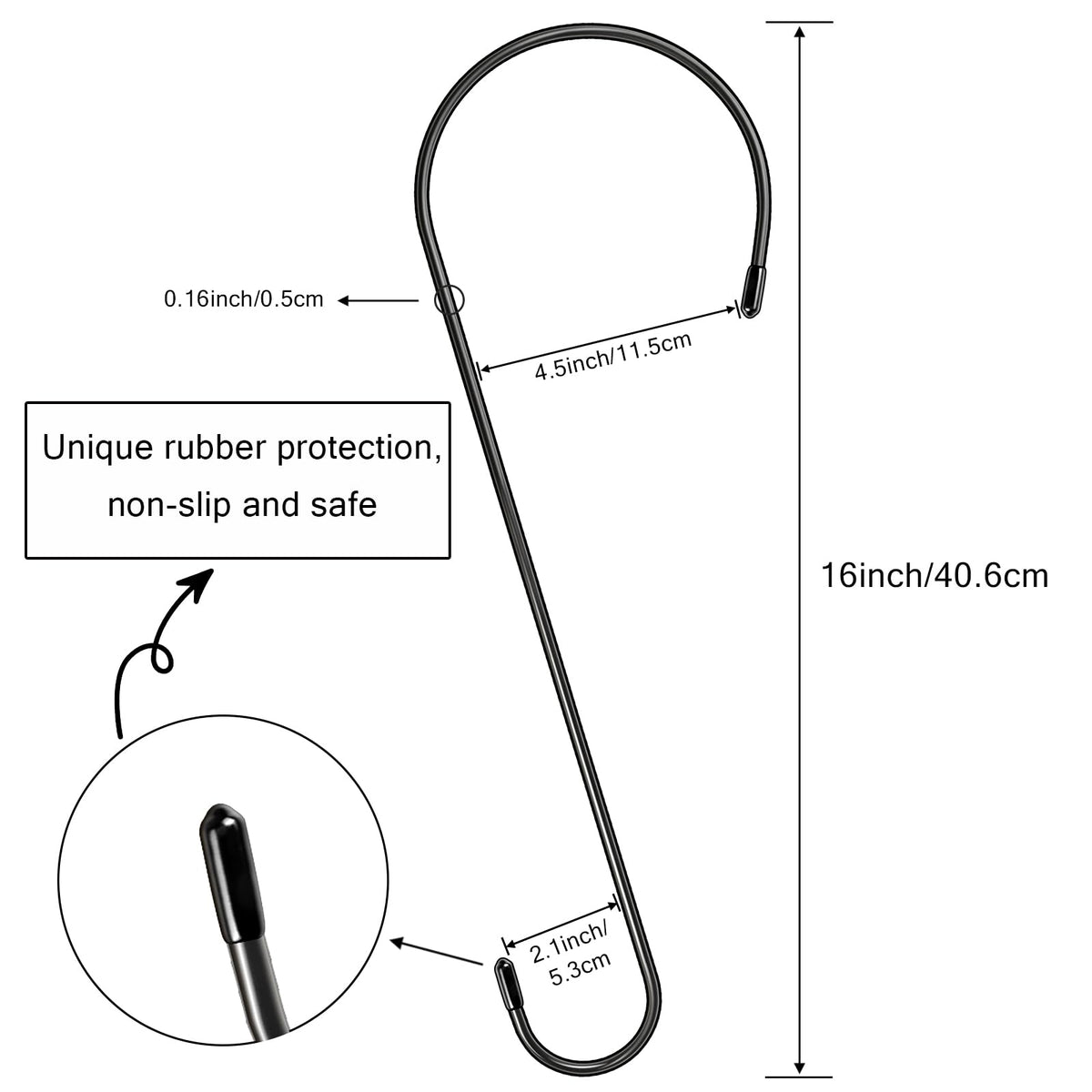 Dapute rubber caps protect hands while hanging items.