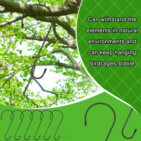 Dapute sturdy 4mm steel S-hook supports heavy pots and bird feeders.