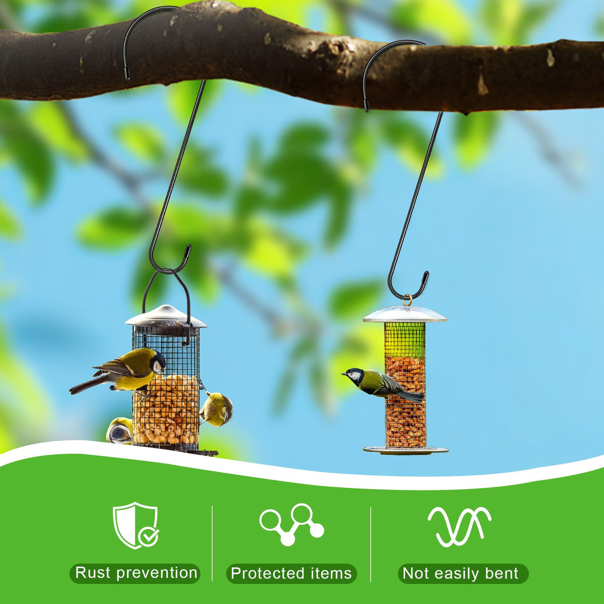 Dapute wide-application S-hook hanging various items.