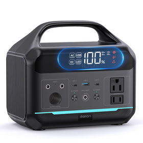 DARAN portable power station front view powering devices on outdoor trips.