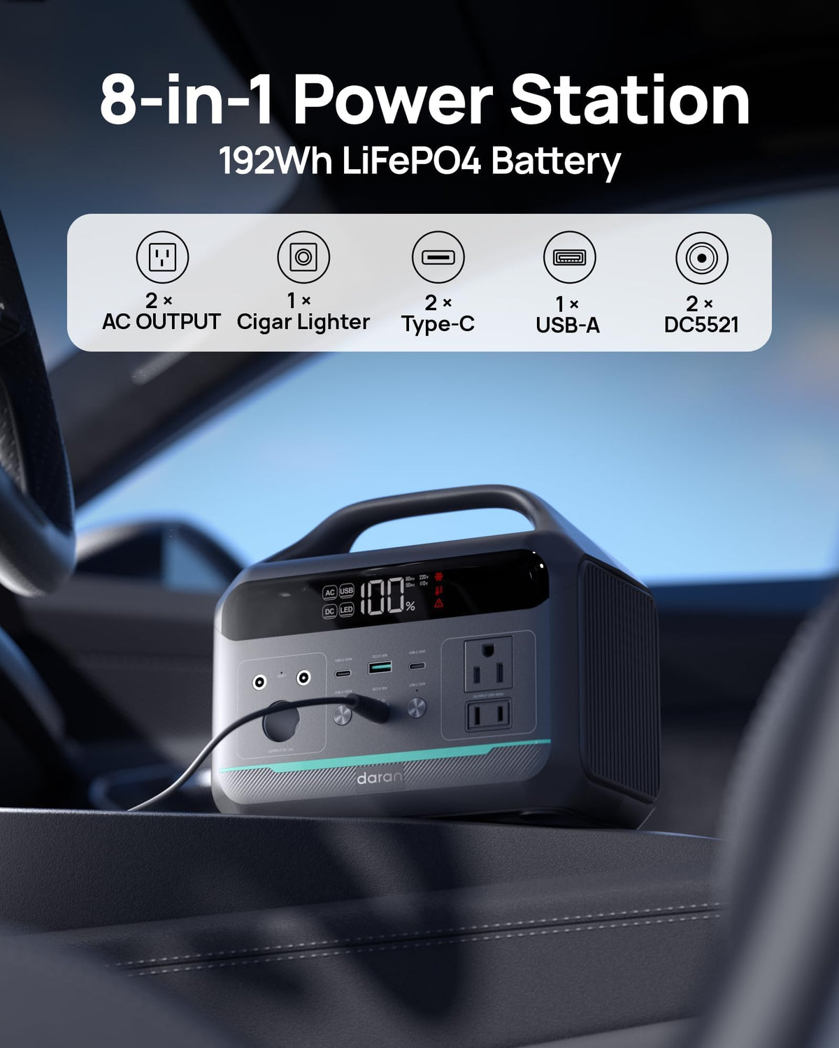 DaranEner eight port setup charges multiple devices at once.