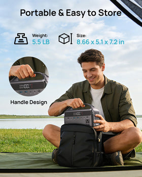 DaranEner portable power station charging a laptop while traveling